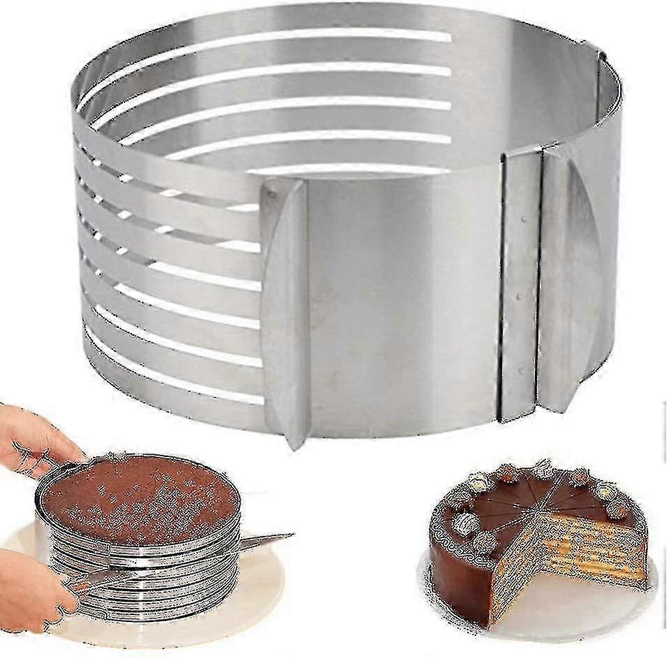 Ring Cutter Layer Cake Slicer, Adjustable Ring 7 Layer Mousse, For Easily Cutting Cake Bottoms, Diy Round Bread Baking Pan