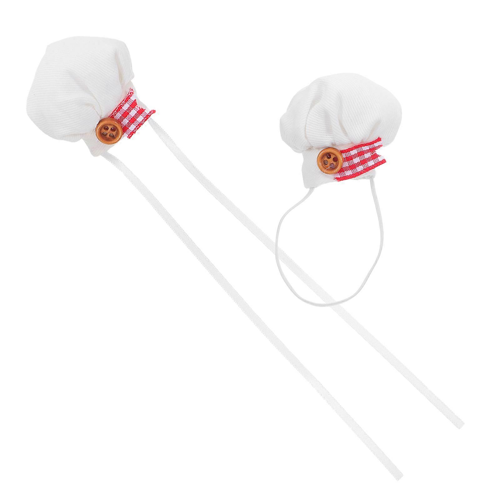 2Pcs Plush Hat for Dolls Used for Cooking Role Play