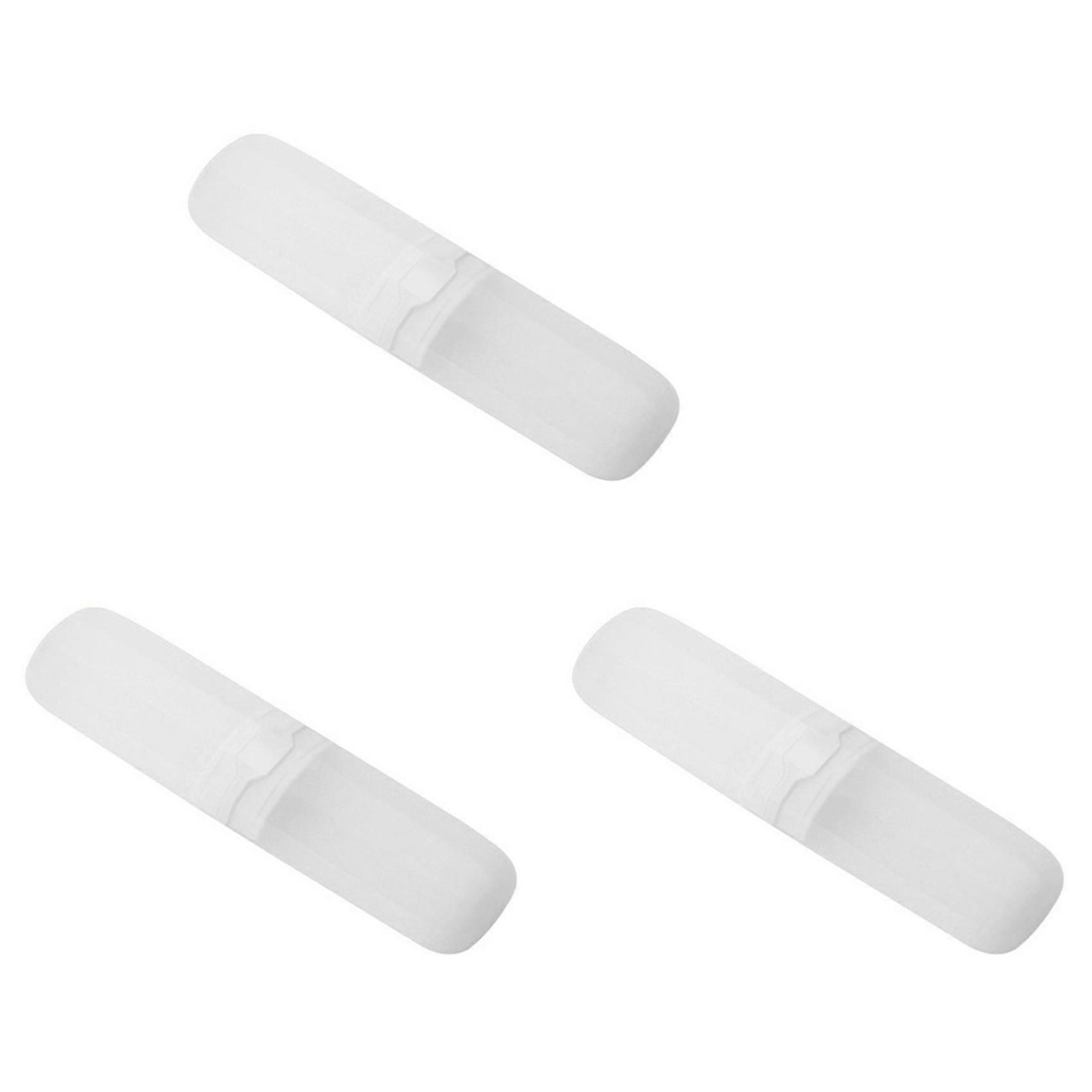 3X Travel Toothbrush Case Stretchable Toothpaste Holder Container Anti Bacterial Adjustable Box Transparent White