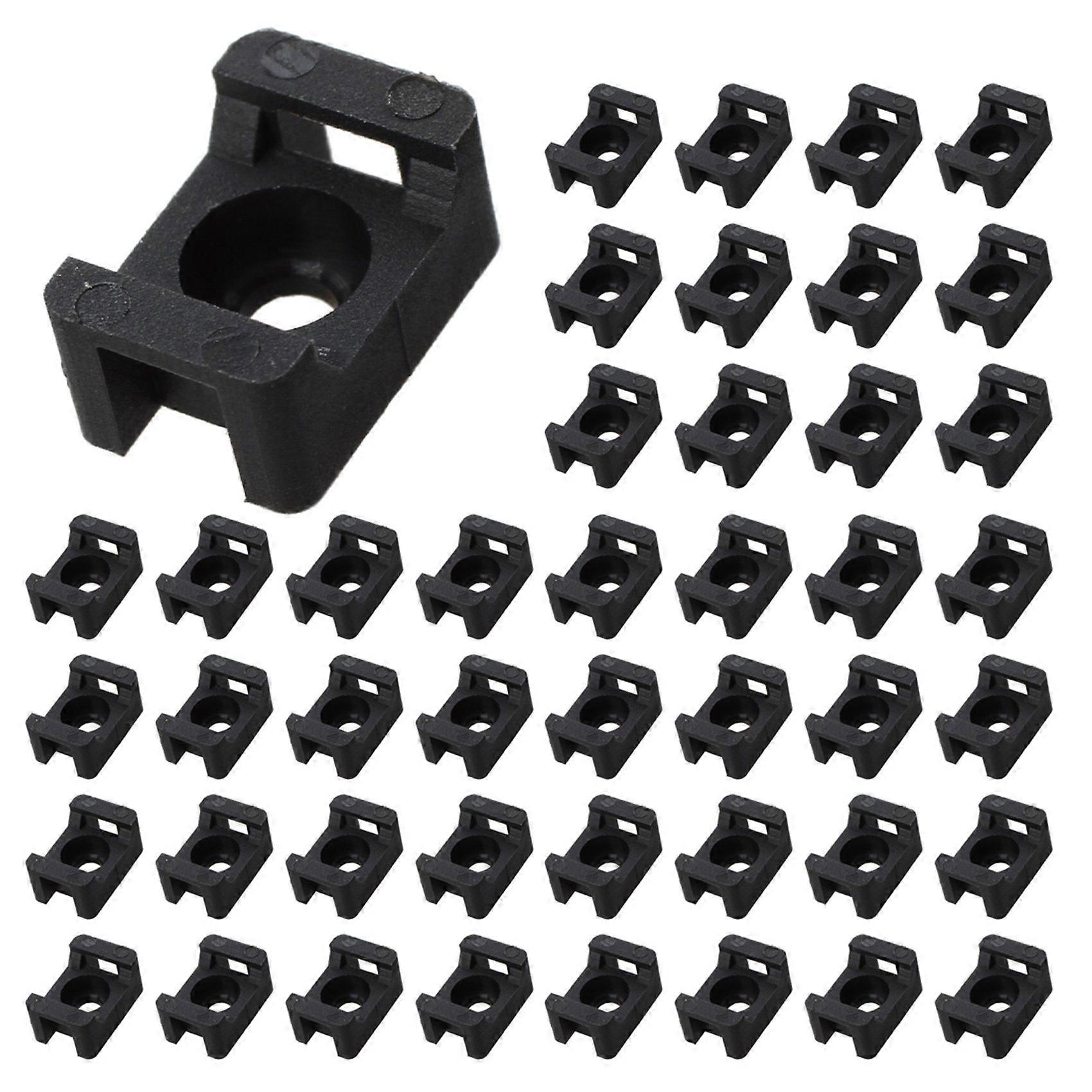 Black 4.5mm Width Cable Tie Base Saddle Type Mount Wire Holder 400Pcs