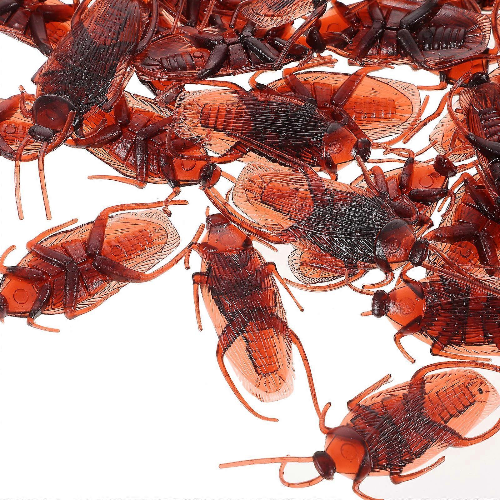 Fake Prank Roach Toy Plastic Cockroach Bugs for Decoration 100Pcs