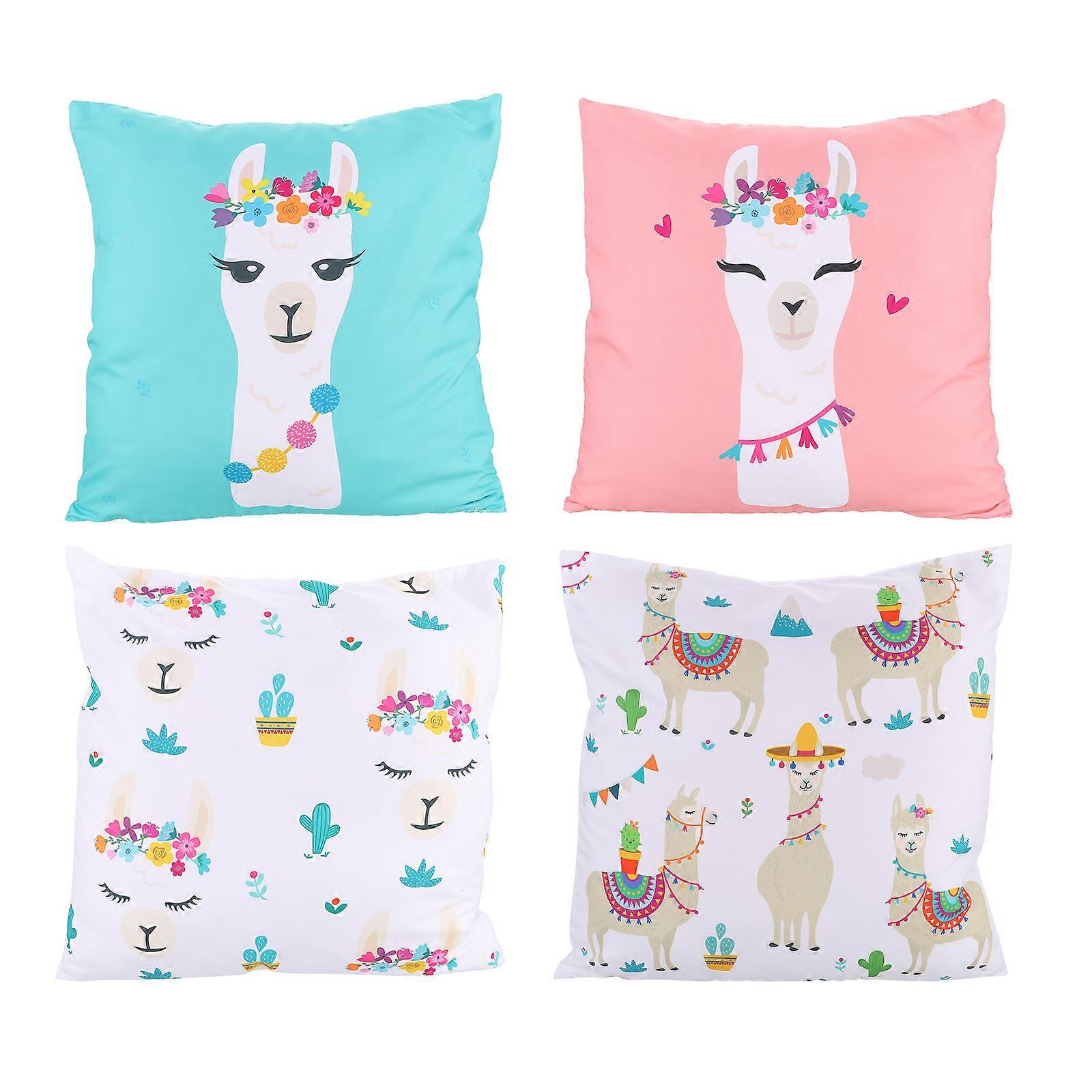 Pillowcase Replacement Sofa Pillowcase for 16Pcs Adorable Alpaca Design