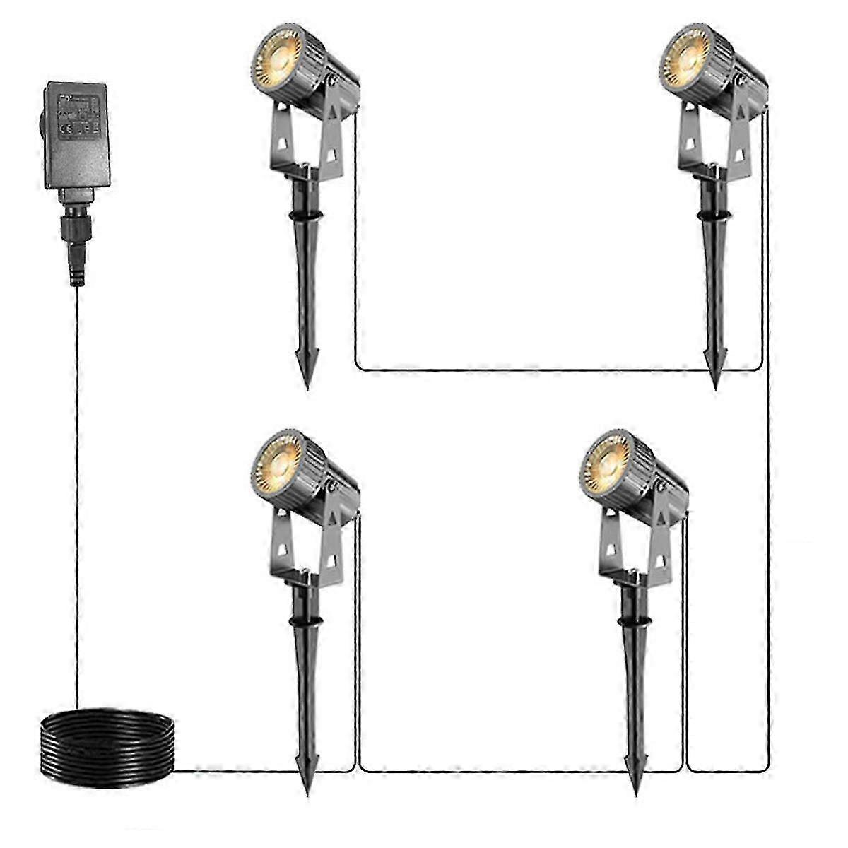 2025 4-Pack Low Voltage Landscape Lights, Waterproof Garden Lighting