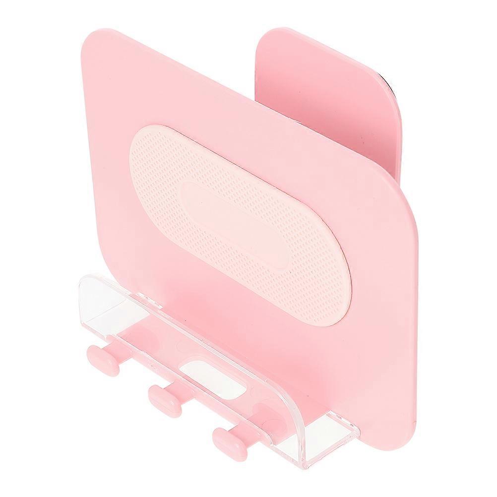 Adhesive Phone Rack Wall-Mounted Holder for Storage 3Pcs Pink