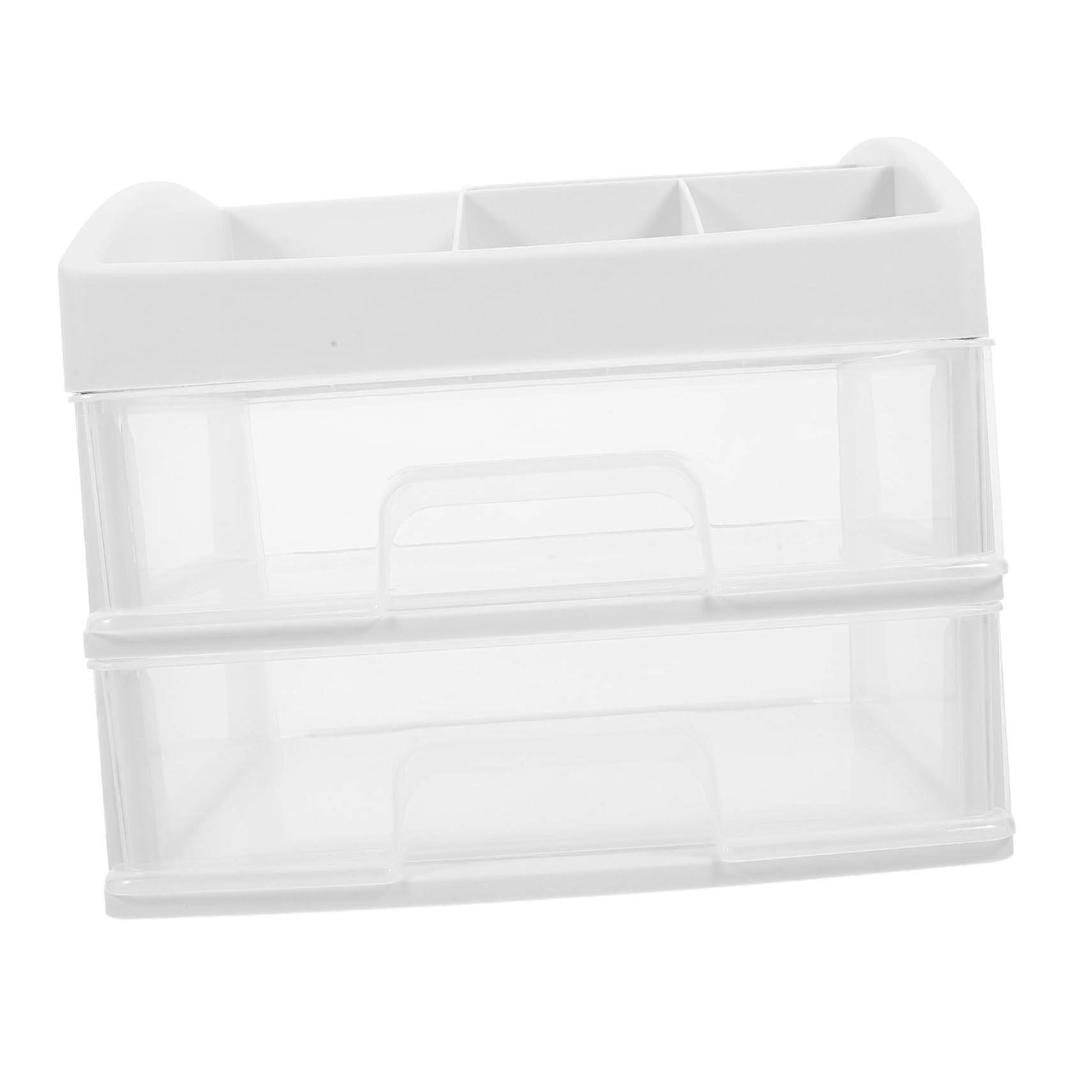 Desk Organizer with Drawers, Multi Function Makeup Storage Box for Office, Bedroom and Vanity