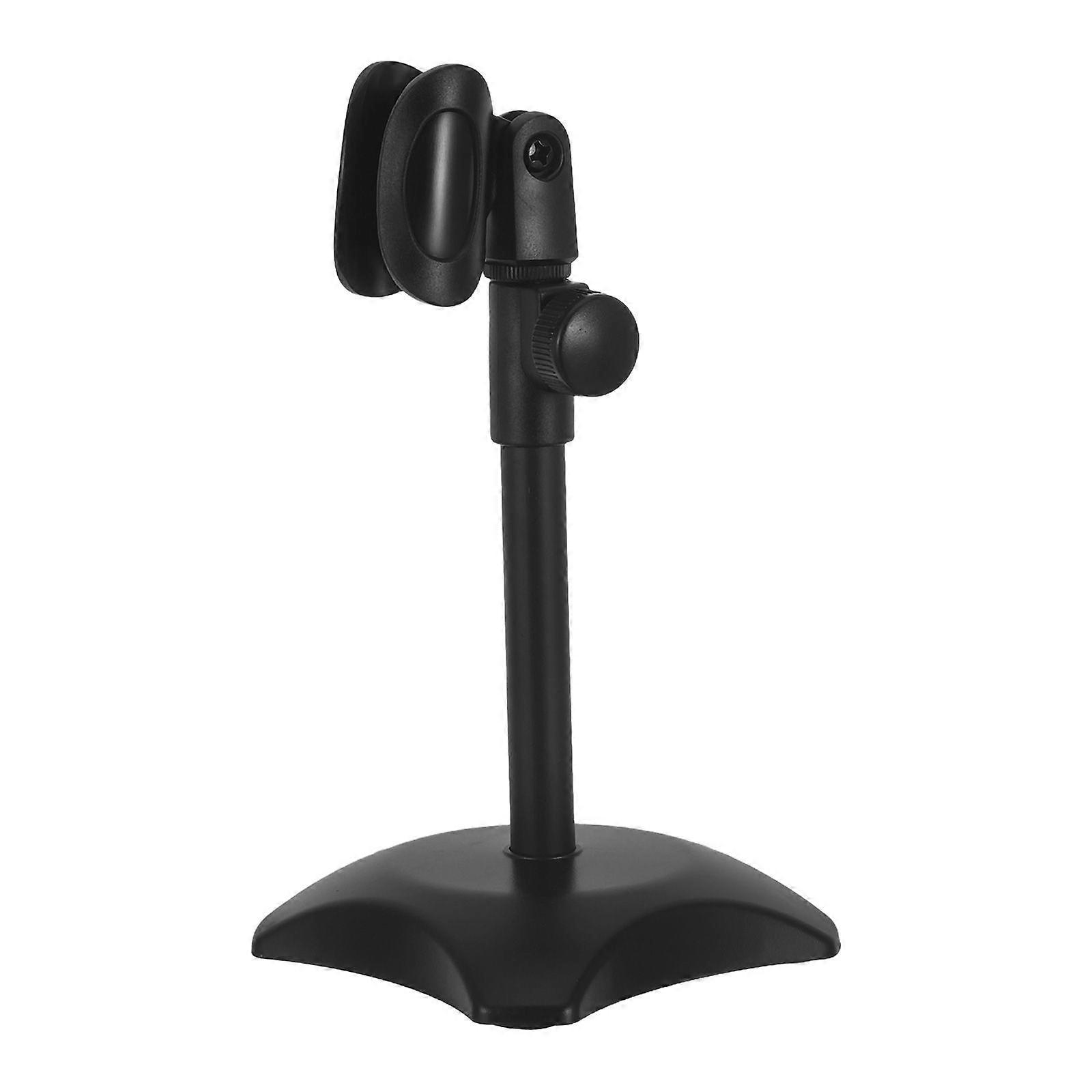 Table Mic Stand: Desktop Microphone Stand - Adjustable Mic Holder With Round Base For Interview Live Singing Handheld Microphone