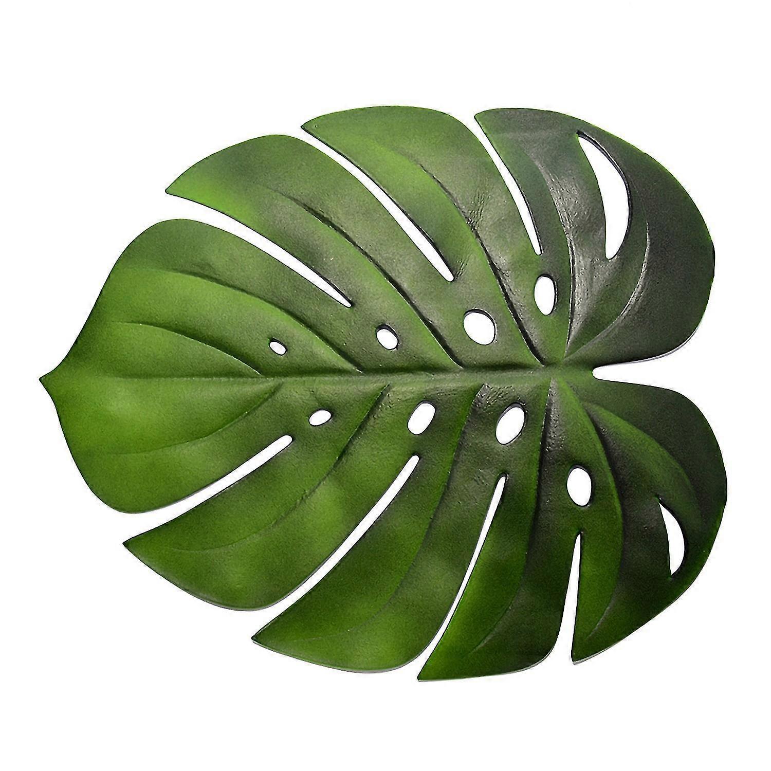 Artificial Monstera Leaf Non-Slip Placemat - Waterproof Kitchen Table Mat & Bowl Pad Decor