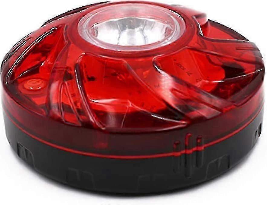 Led Warning Strobe Light, Red Warning Emergency Led Strobe Beacon Lights With Magnetic Base, Battery Operated