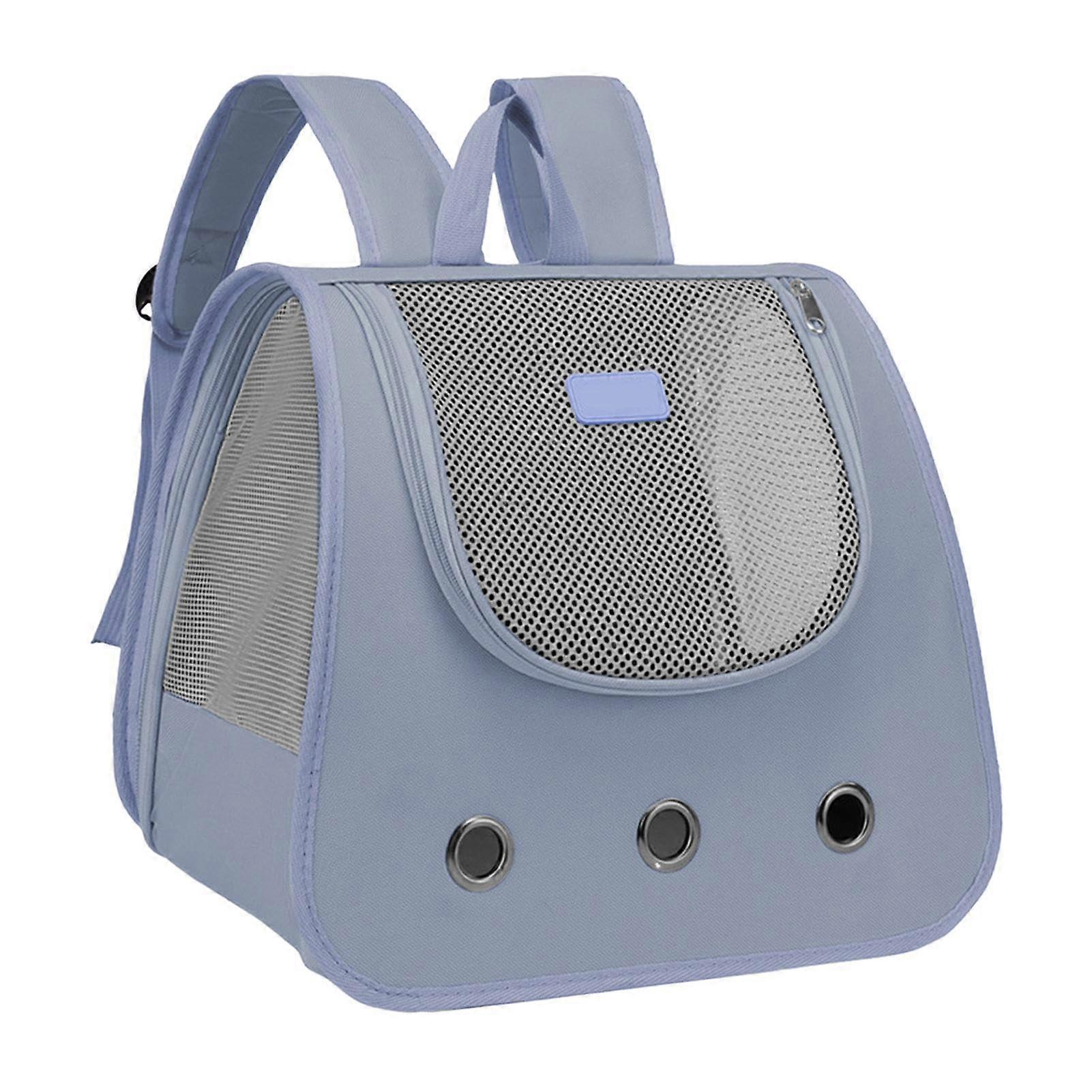 Cat Backpack Carrier for Hiking with Fully Ventilated Design and Ergonomic Shoulder Straps, Blue