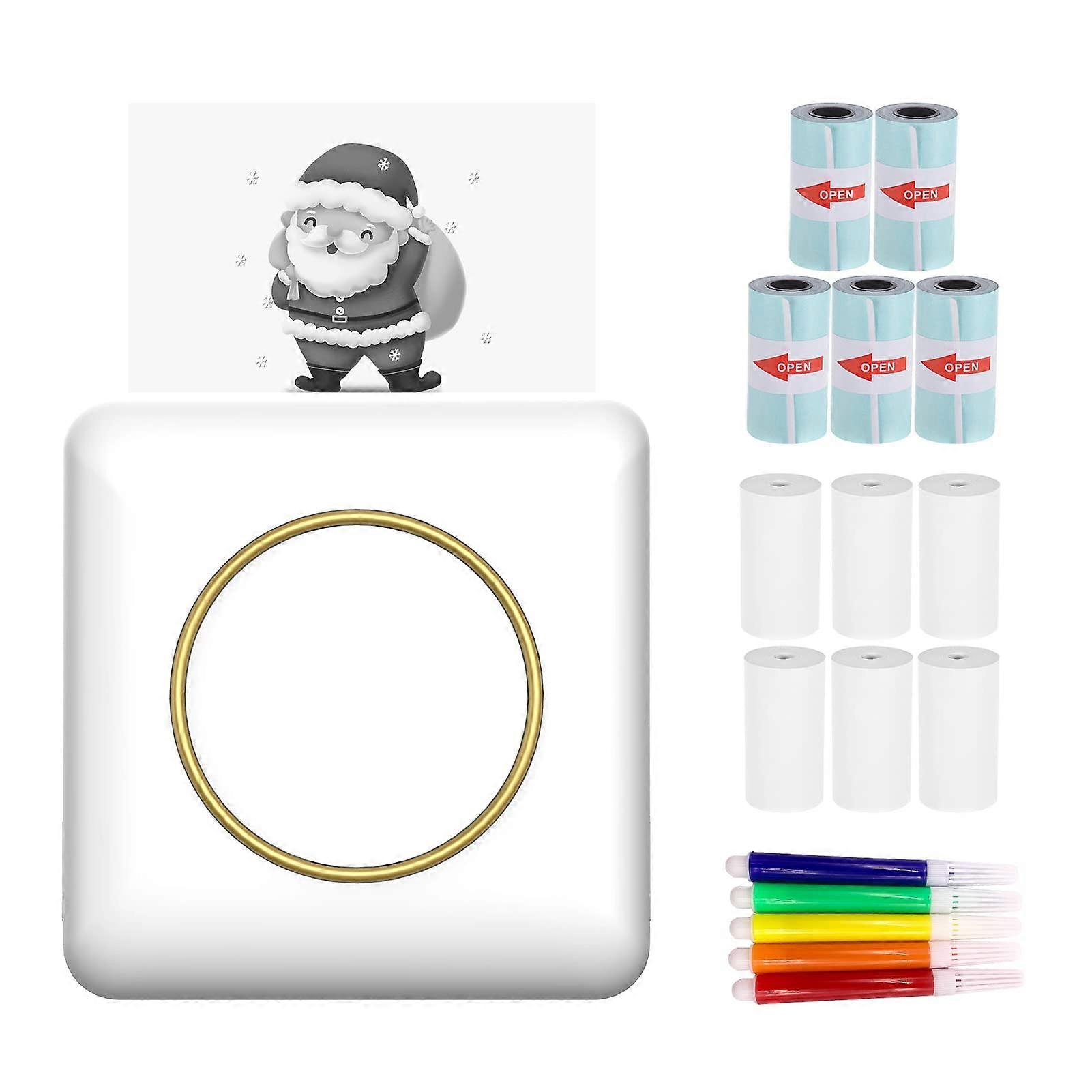 Portable Photo Printer 203DPI Bluetooth Wireless Mini Thermal Printer for Photos Labels Stickers