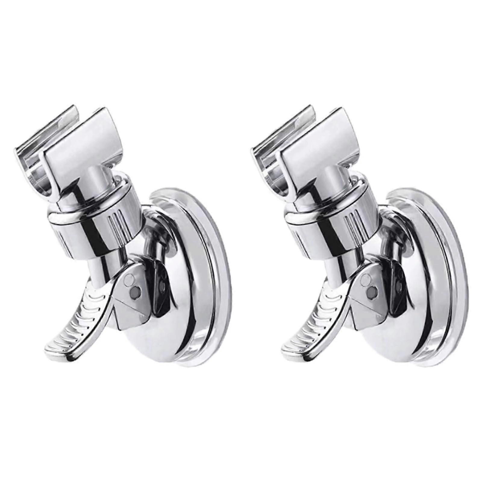 2PCS Suction Cup Shower Head Holder, Adjustable No Drill Bracket for Marble Glass Ceramic