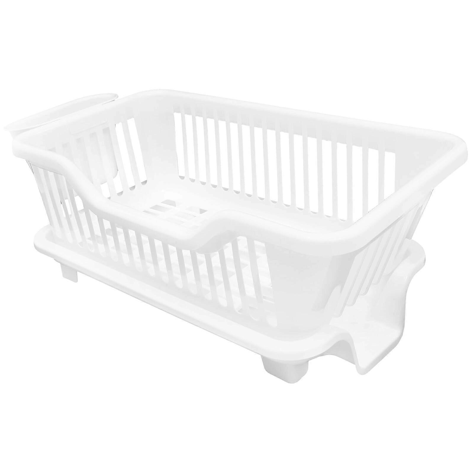 Large Capacity Dish Drying Rack with Efficient Drainage System for Kitchen Countertop Storage