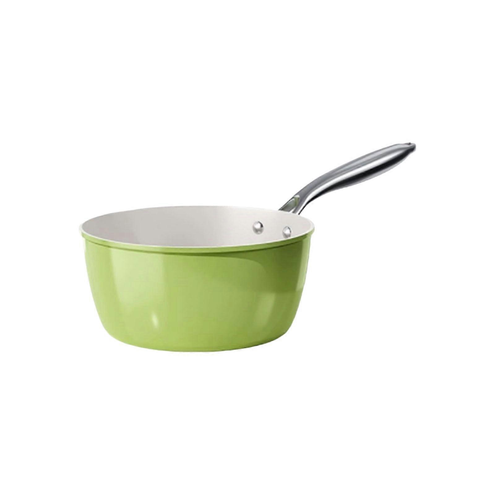 Ceramic Non Stick Milk Pan with Ergonomic Long Handle for Uniform Heating and Easy Clean Cooking