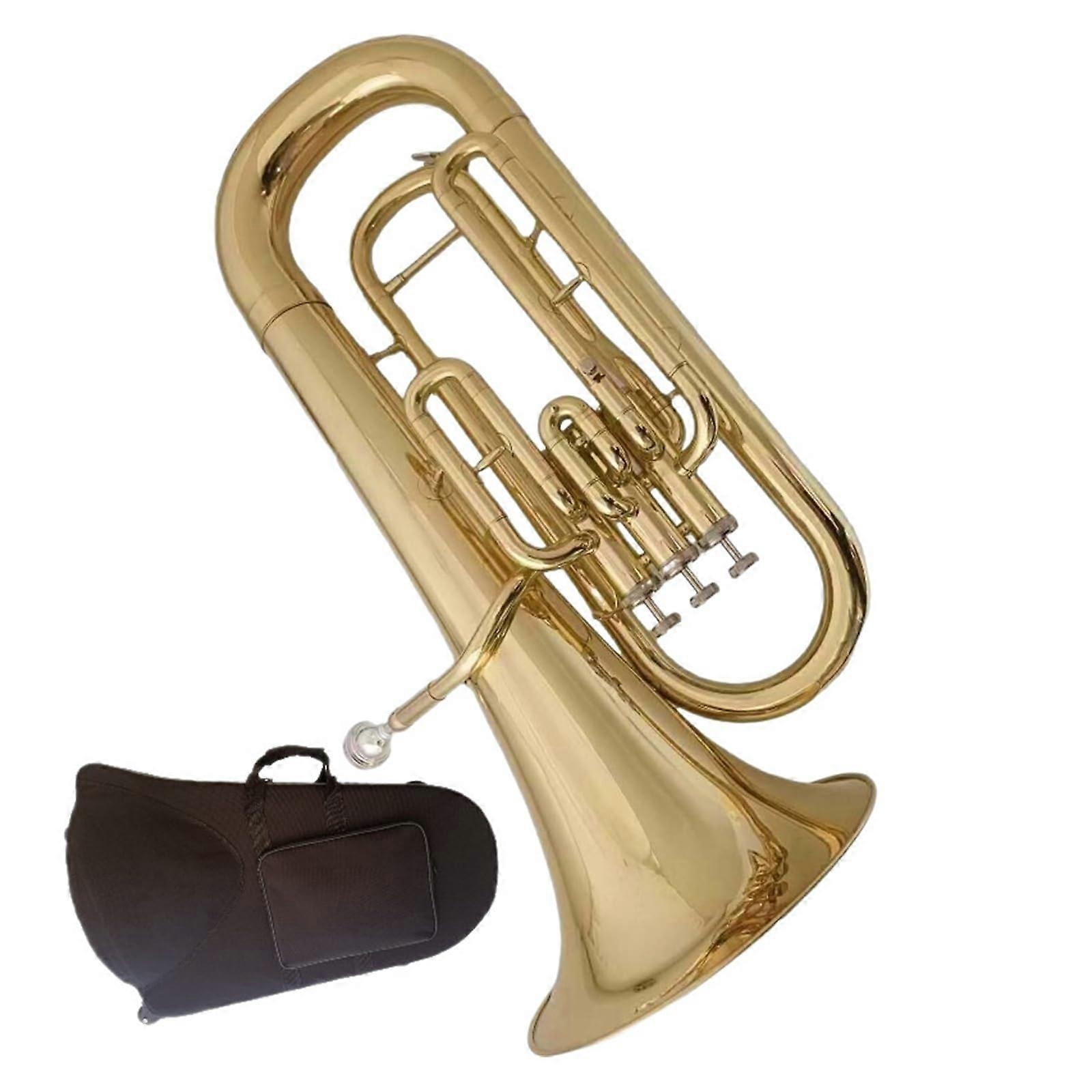 Professional Bb Euphonium with Smooth Warm Tone, Durable Brass Build for Practice and Performance