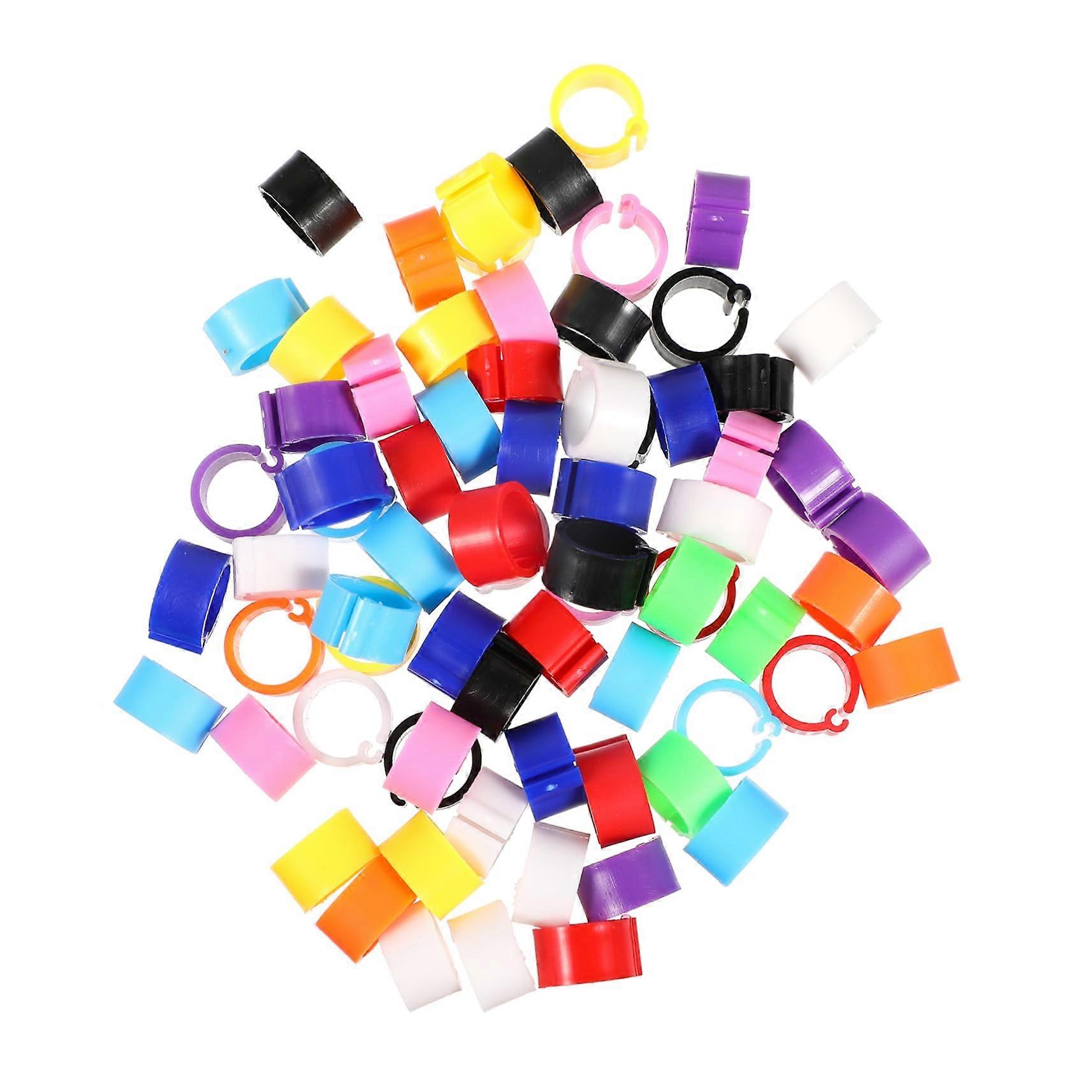 Pigeon Leg Bands 100pcs Plastic Clip Assorted Colors for Racing Birds Fast Visual Identification