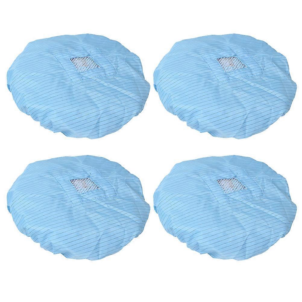 Breathable Protective Hat Chef Cap for Protection Use 4Pcs Blue Anti-Static Mesh