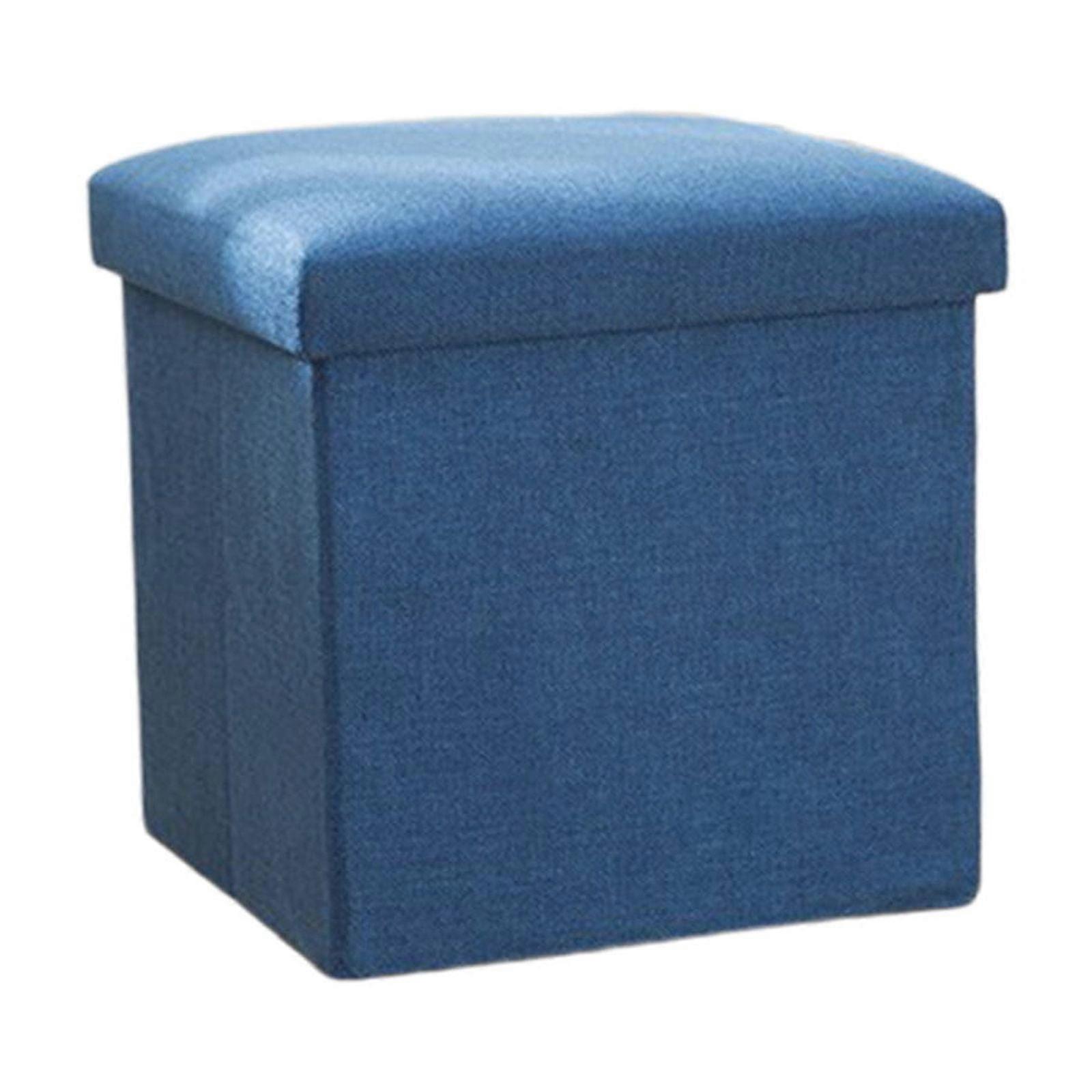 Navy Navy Foldable Storage Stool For Organizing Essentials With Comfortable Seating