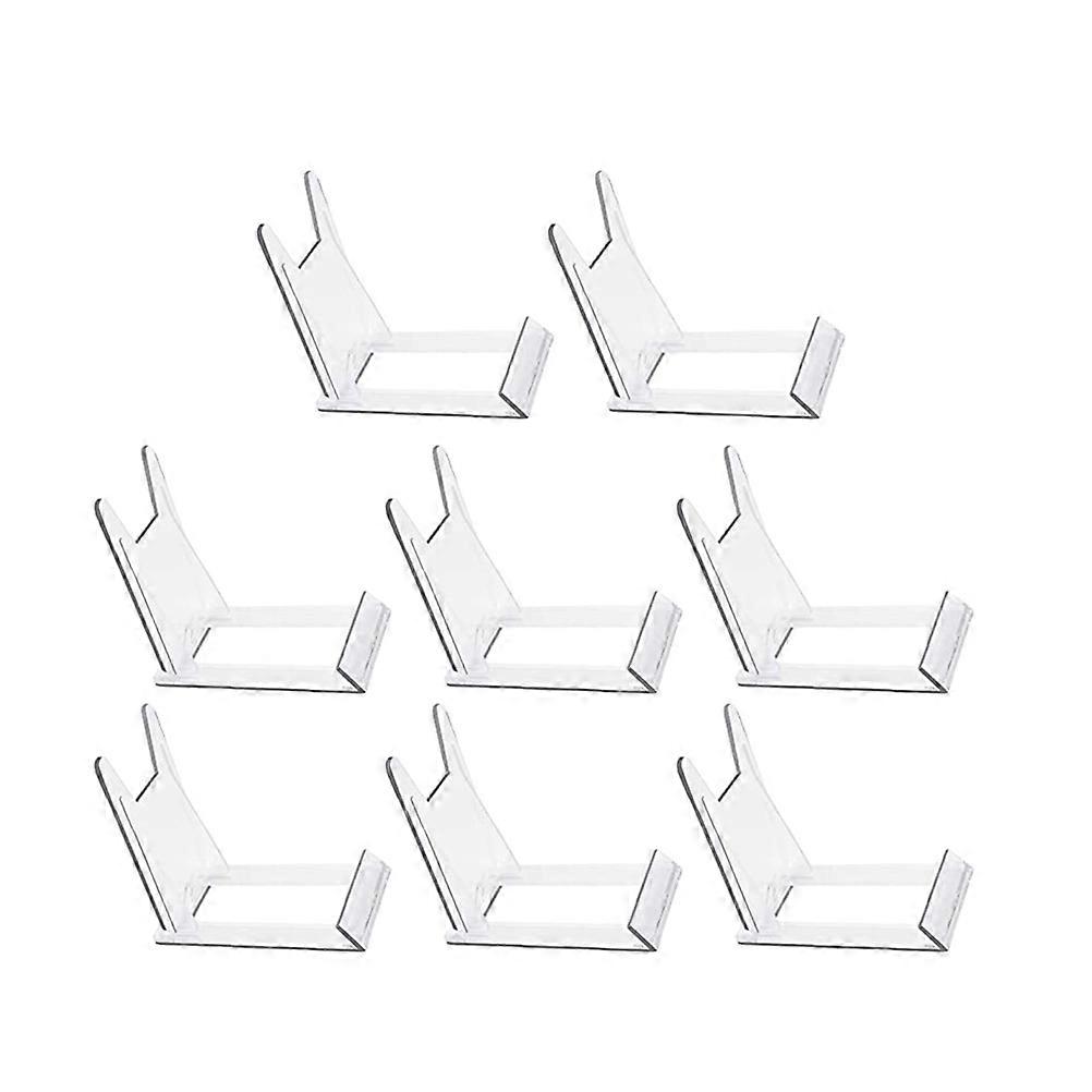 Transparent Plastic Plates Storage Holders for Display Use 8Pcs Multipurpose Racks