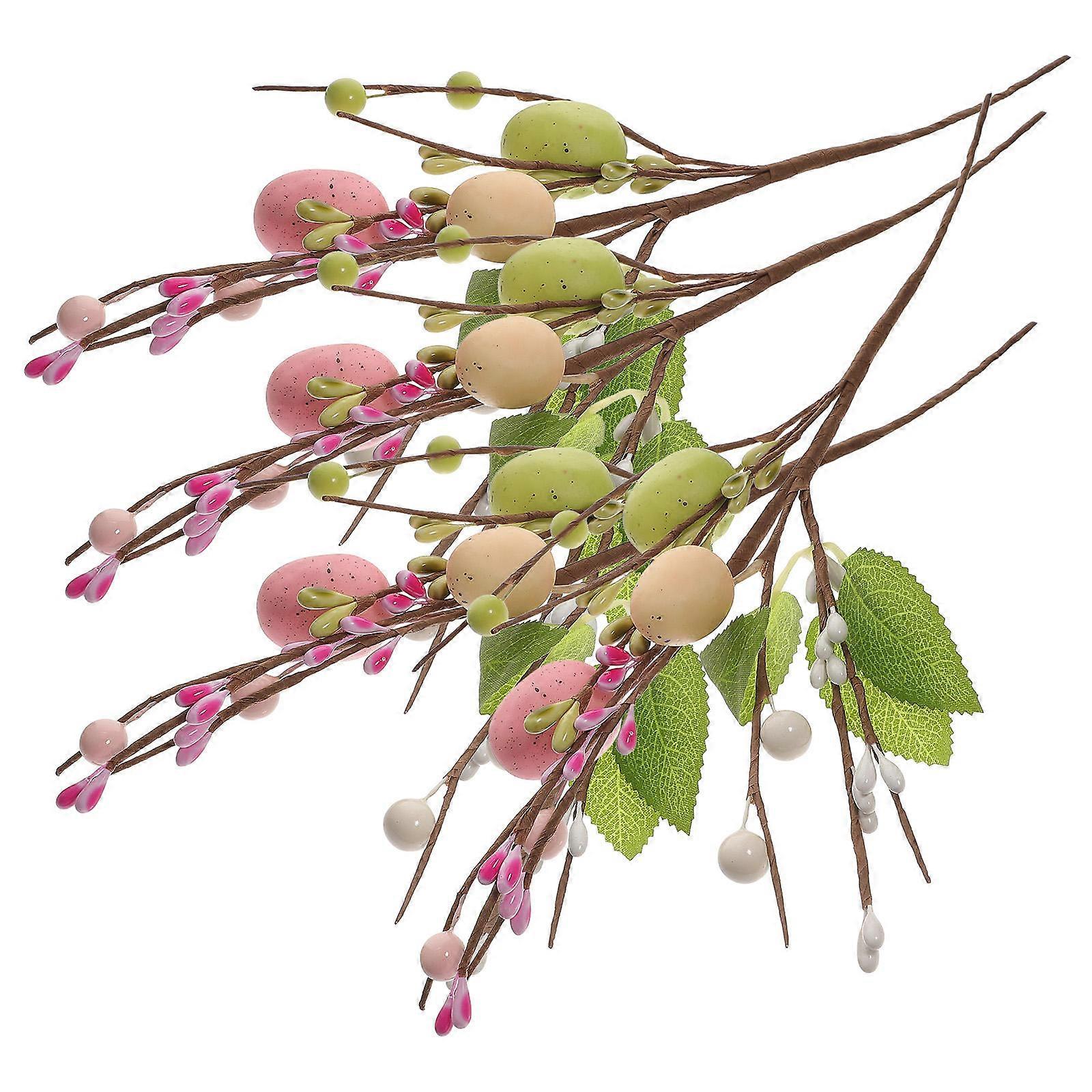 4pcs Easter Egg Twig Branches Easter Vase Arrangement Artificial Egg Branches