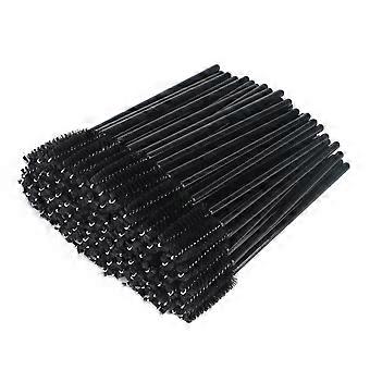 100PCS Disposable Eyelash Brushes, Adjustable Mascara Wands Makeup Applicator Kits, Eyelash Spoolies Brushes for Eyelash Extensions and Eyebrows (Blac