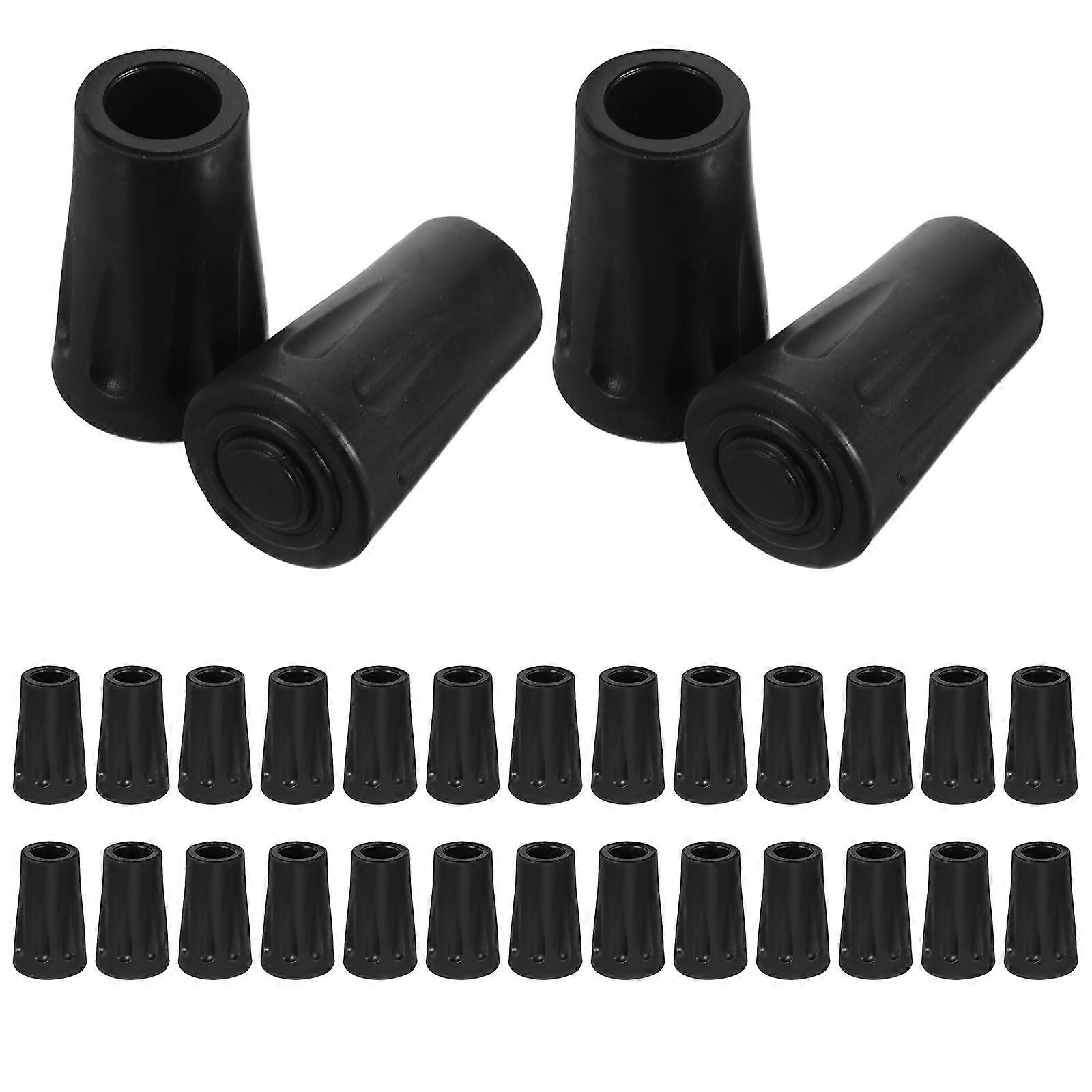 Trekking Pole Tips Replacement Rubber Walking Stick Ends for 30Pcs Stability