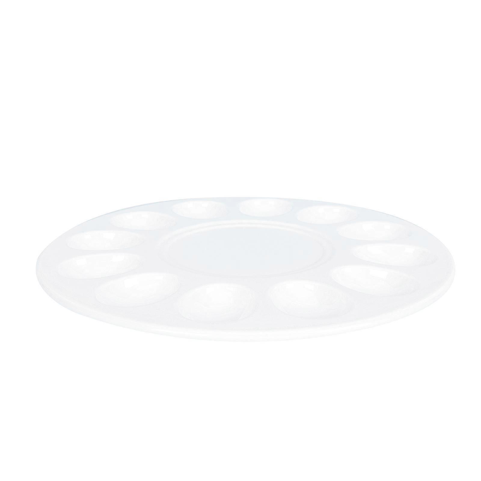 Deviled Egg Tray White Ceramic Egg Storage Holder for Kitchen Use Practical