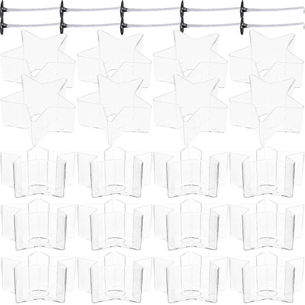 DIY Candle Making Transparent Plastic with Star Shape Wicks 1Set