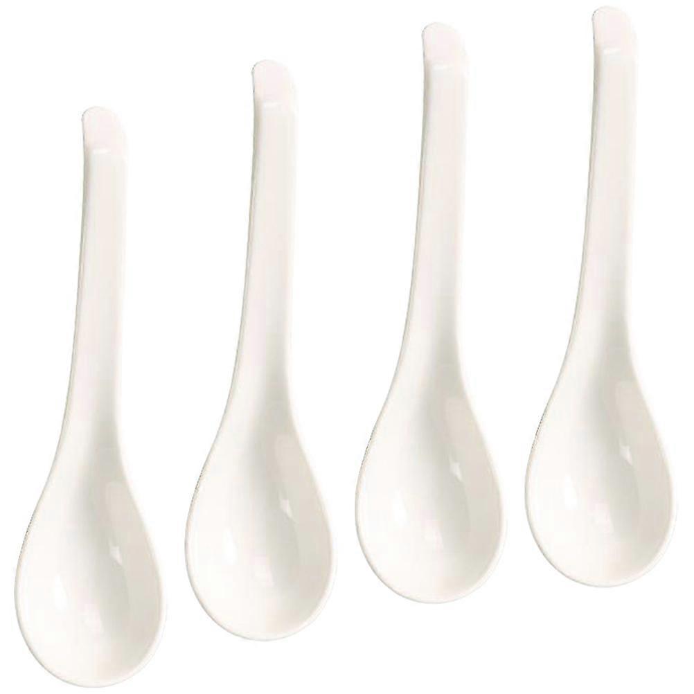 4Pcs Ceramic Soup Spoon for Kitchen Use with Multi-Function Dinner Spoons