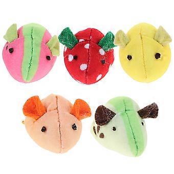 5 stks fruit muizen kat speelgoed pluche speelgoed kattenkruid muis kitten speelgoed kat interactief speelgoed