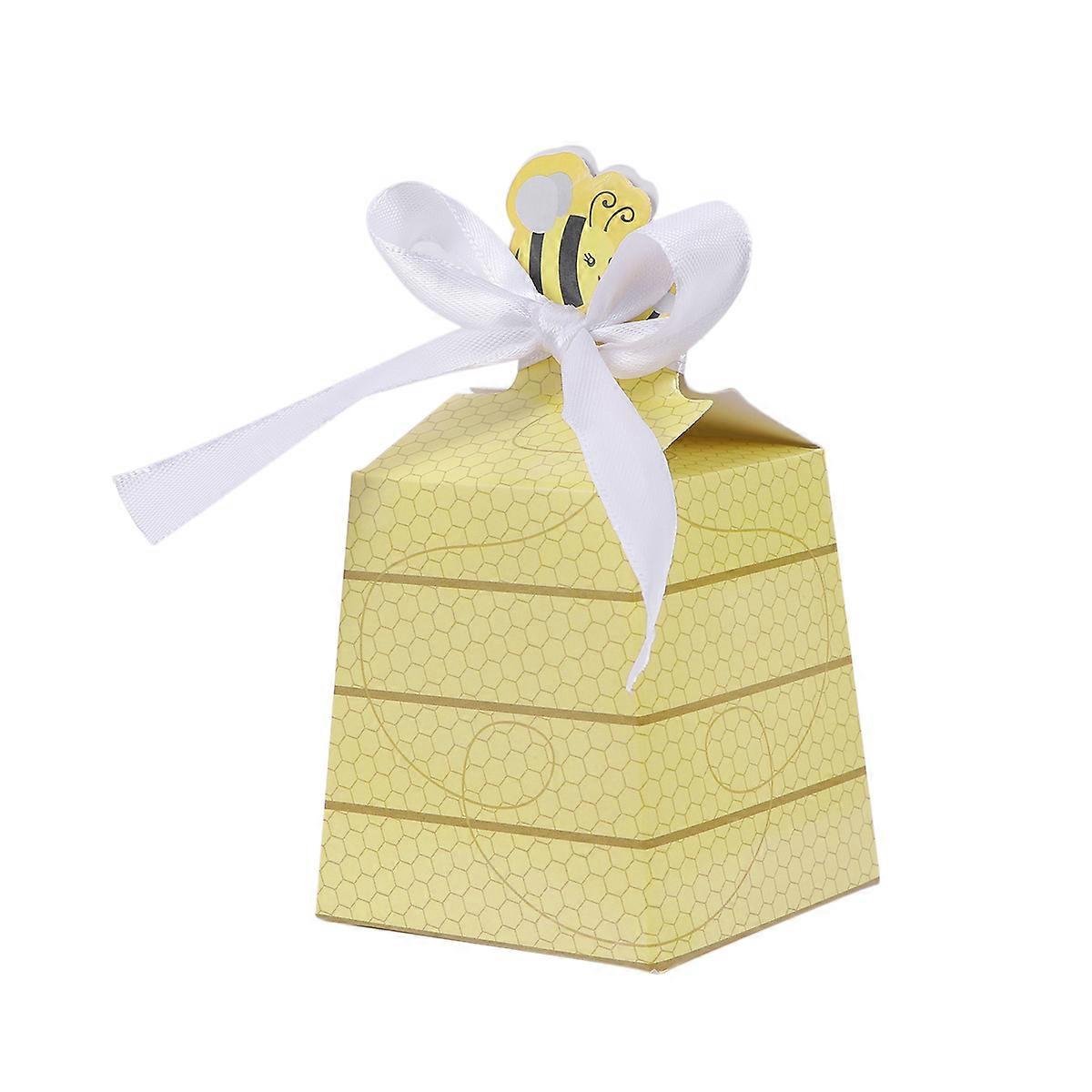 Paper Gift Box for Containing 50Pcs Yellow Beehive Shape Candy Boxes