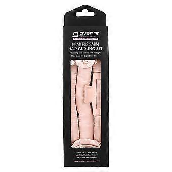 Giovanni, Heatless Satin, Hair Curling Set, Blush, 4 Pieces, 3-Pack