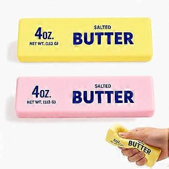 2 Stück Butter-Squishy, ​​langsam aufsteigende Squishy-Spielzeuge, Butter-Spielzeug, realistischer Quetschstab, weiches Stressabbau-Fidget-Spielzeug
