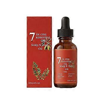 7-i-1 æterisk hårolie, nærende hovedbunds- og hårserum med glycerin, ricinus- og olivenolie, 60 ml