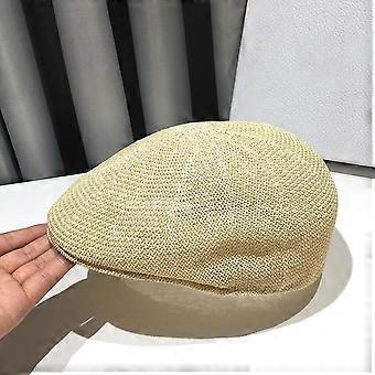 Retrotyylinen yksivärinen olkihattu, säädettävä aurinkovisiiri, rantahattu, aurinkosuojaverkko, hengittävä panamahattu, vuorovesi, kesä