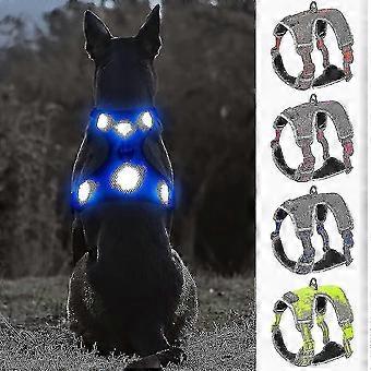 Light Up Dog Harness- Usb Rechargeable Led Dog Harness. Reflective Dog Harness. Dog Lights For Harness. Comfortable Adjustable Dog Harness. Breathable