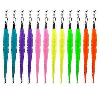 Cat Worm Toy Refills Pack of 12, Furry Tail Worms with Bells for Cat Wand Teaser Replacement Leads, Compatible with Cat Wall Toy_f2