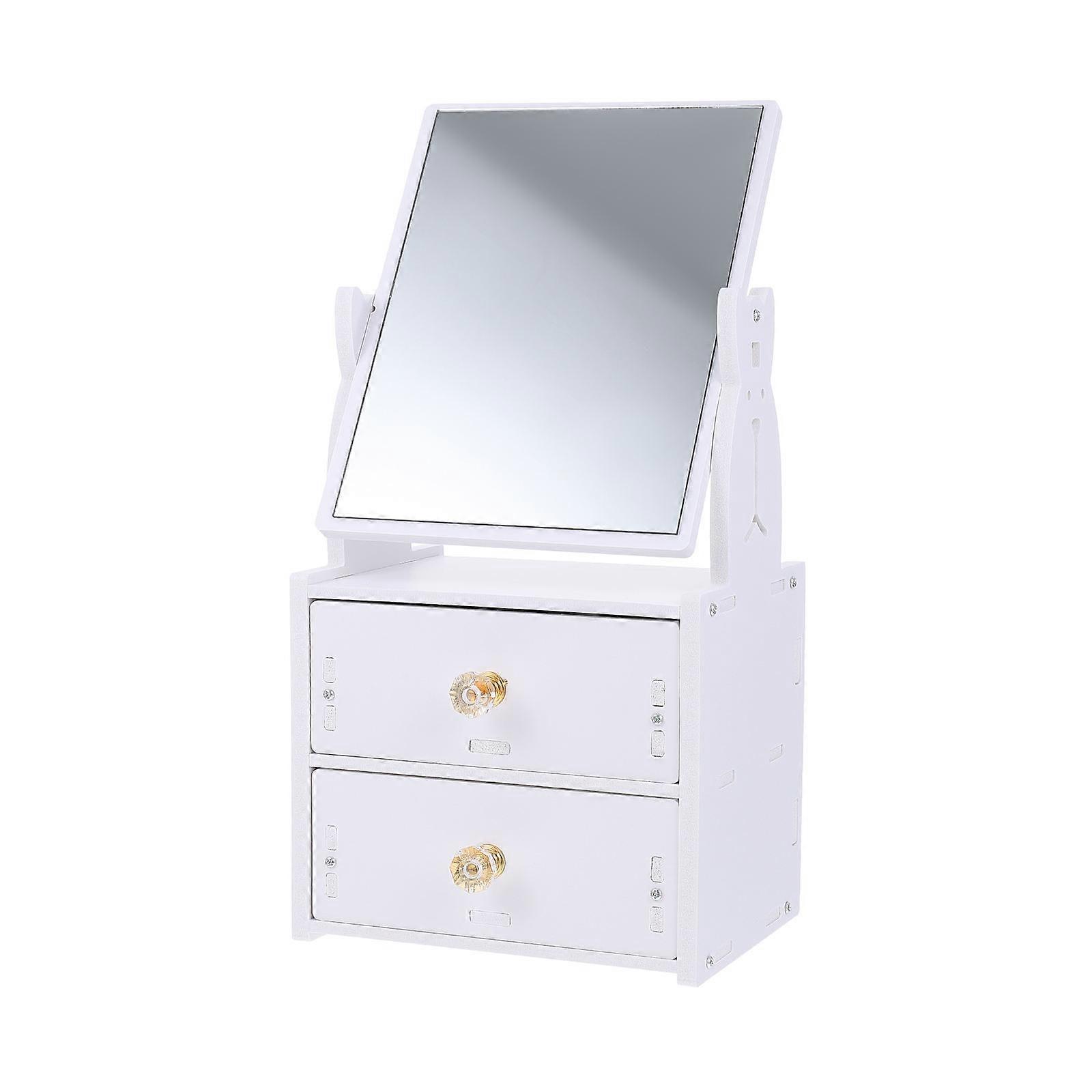 Simple Tabletop Makeup Mirror Multifunctional Makeup Mirror Storage Box