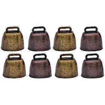 8 pcs Metal Cow Bells Loud Calling Bells Farm Cattle Cowbells Animal Anti-lost Accessories