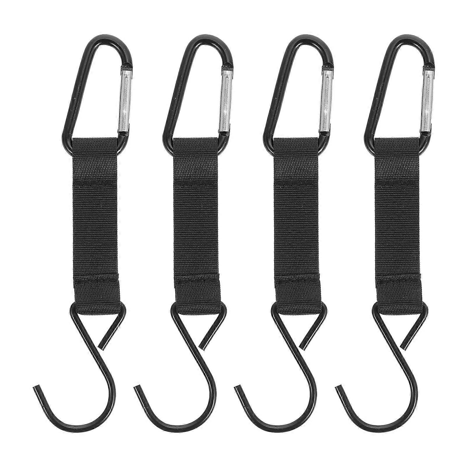 S Type Hook Camping Cookware Organizer for Storage 4Pcs Black Hooks
