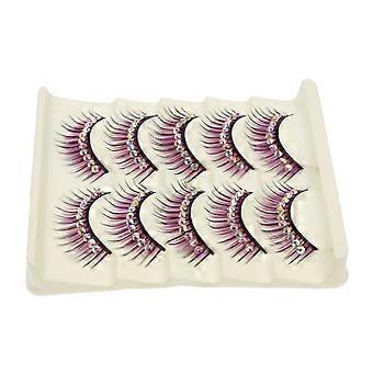 Thick False Eyelashes with Diamond for Makeup 5Pairs