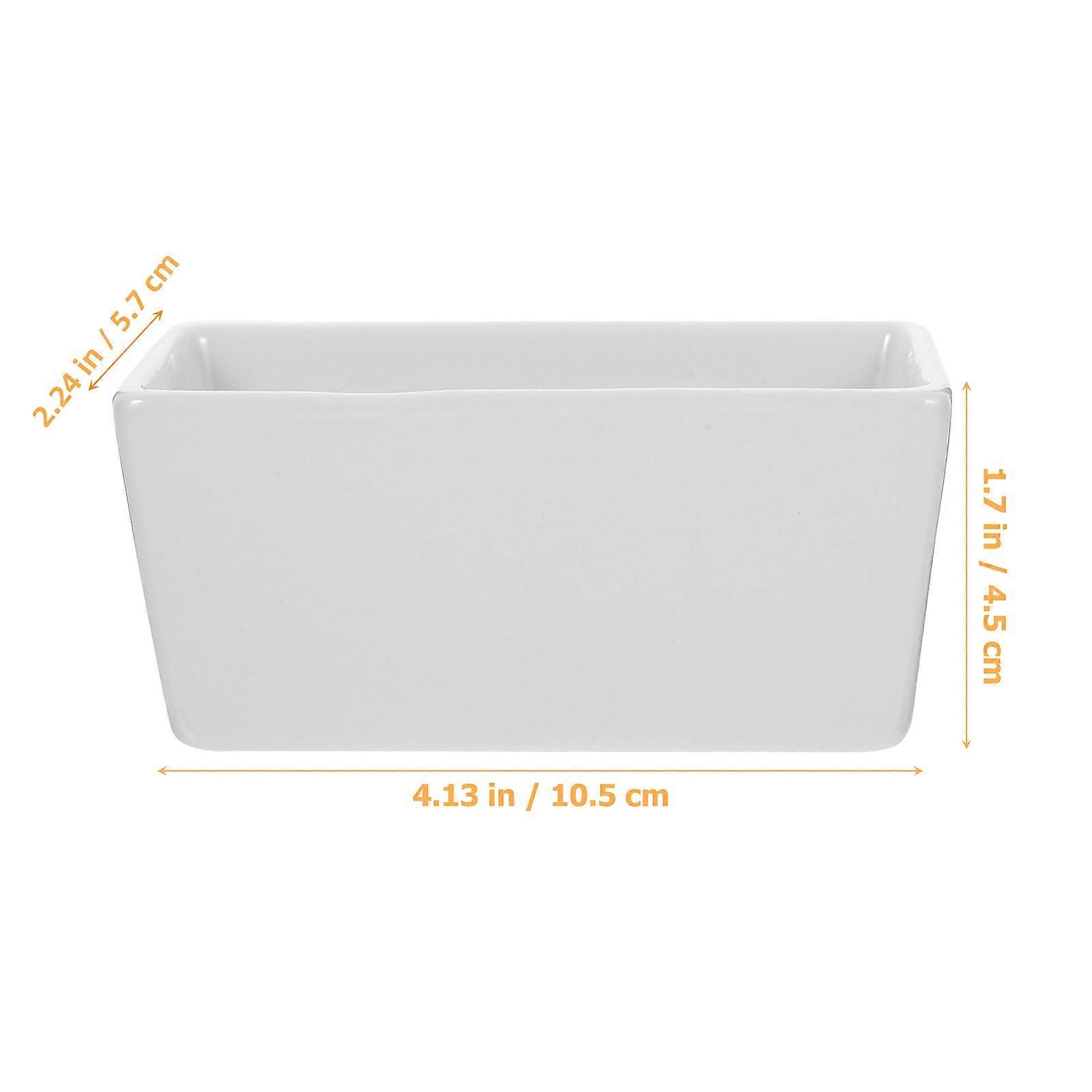 2Pcs Simple Sugar Bowl Flat Bottom Jar Rectangular Sugar Container for Cafe