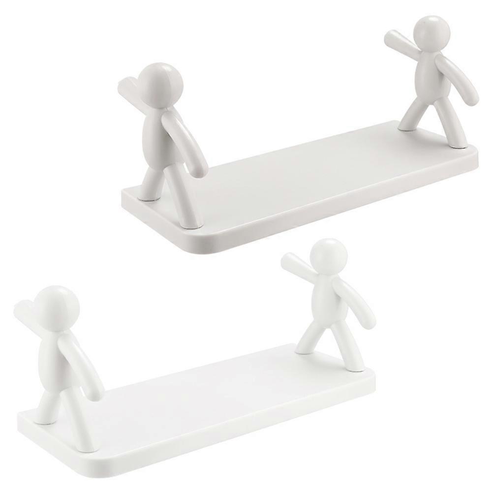 Kitchen Storage Rack Wall Hanging for Storage 2Pcs Multipurpose White Shelf