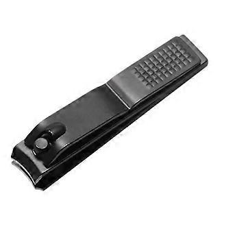 Super Sharp Black Stainless Steel Nail Clippers Flat Nose Toenails Manicure Tool