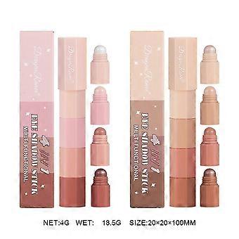 Lápiz de sombra de ojos de 4 colores, sombra de ojos Pearl Matte Fine Glitter, lápiz iluminador de rostro y ojos, lápiz de lápiz de sombra de ojos