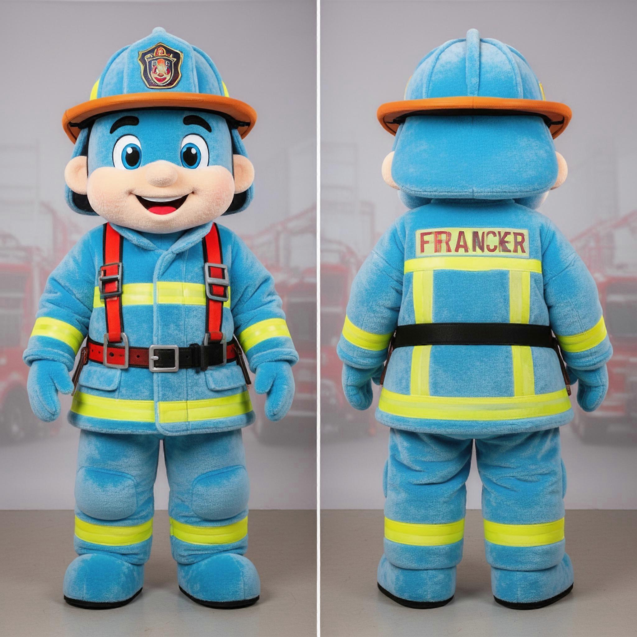 MASTICOT Sky Blue Padded Fire Fighter Mascot