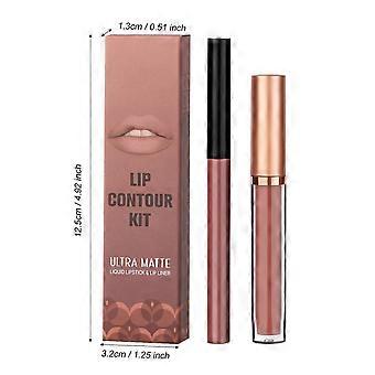 Matte Liquid Lipstick Lip Liner Pens Set Waterproof Long Wear Lip Gloss Make Up Set