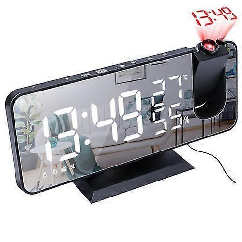 Rotatable Projector Mirror Clock with FM Radio