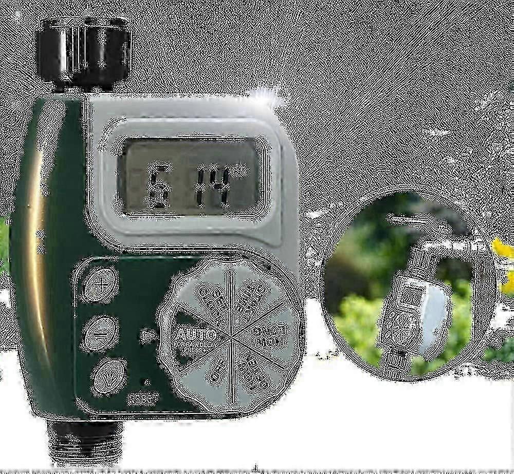 Water Timer, Automatic Electronic Outdoor Sprinkler Controller, Large LCD Screen, Universal 3/4" Thread, Permanent Memory, Inlet Filter, Multiple Irri