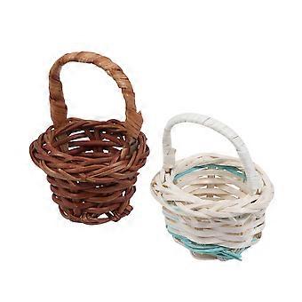 Mini Basket Toy Handmade Rattan Weaving Basket for Kids Playing 18Pcs