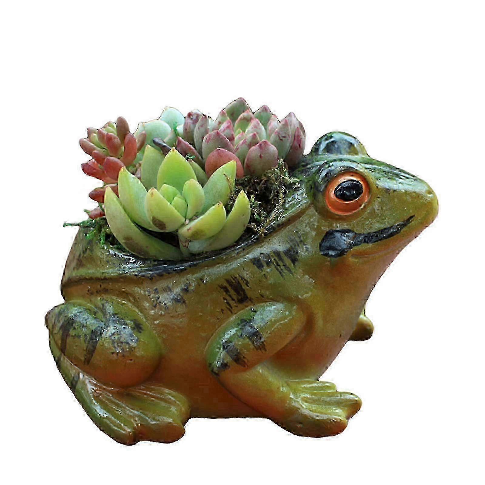 Whimsical Resin Frog Planter